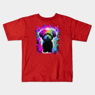 Maltese Dog Colorful Artwork Kids T-Shirt